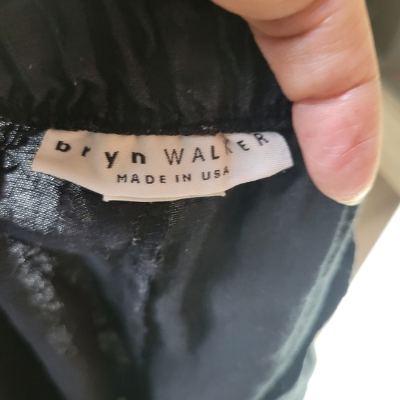 Bryn Walker elastic waist high rise wide leg linen pants black medium - Picture 9 of 11